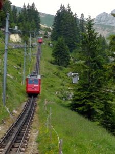 ozubnicová trať na Pilatus